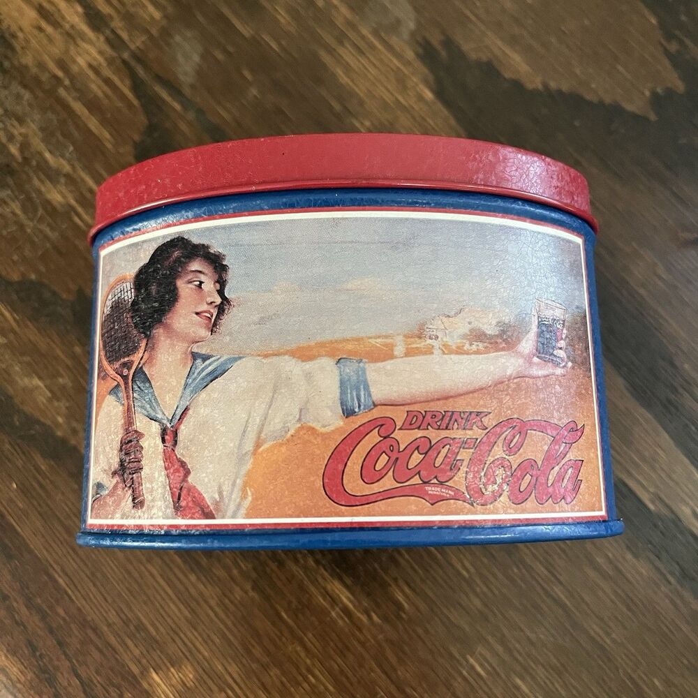 1994 Coca-Cola Tin Tennis Player 3” x 4.5” Vintage Collectible Drink Promo